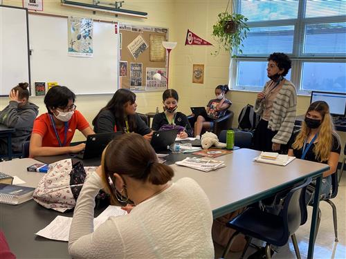 Bayshore High reporters working on their next story